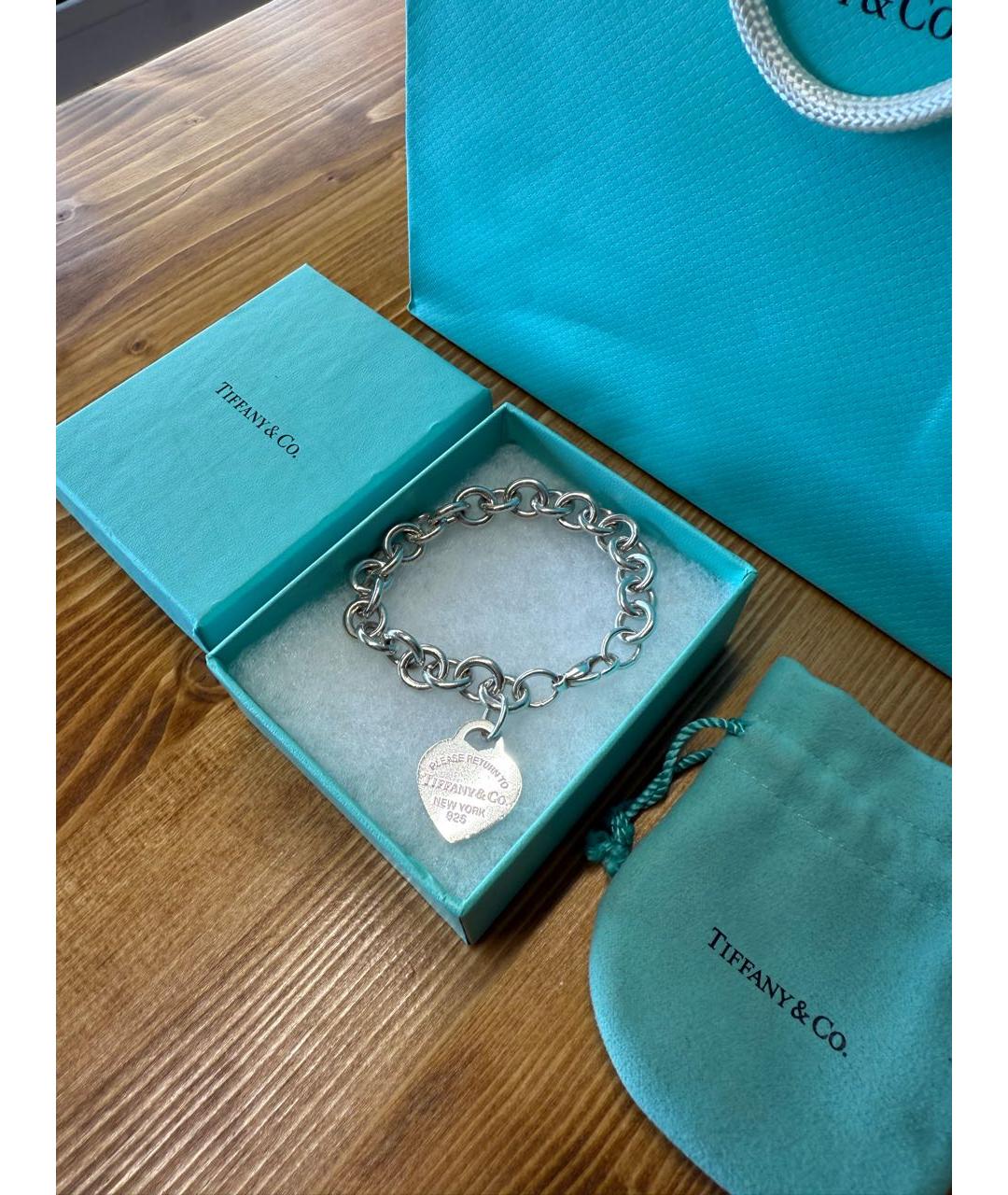TIFFANY&CO Голубой серебряный браслет, фото 4
