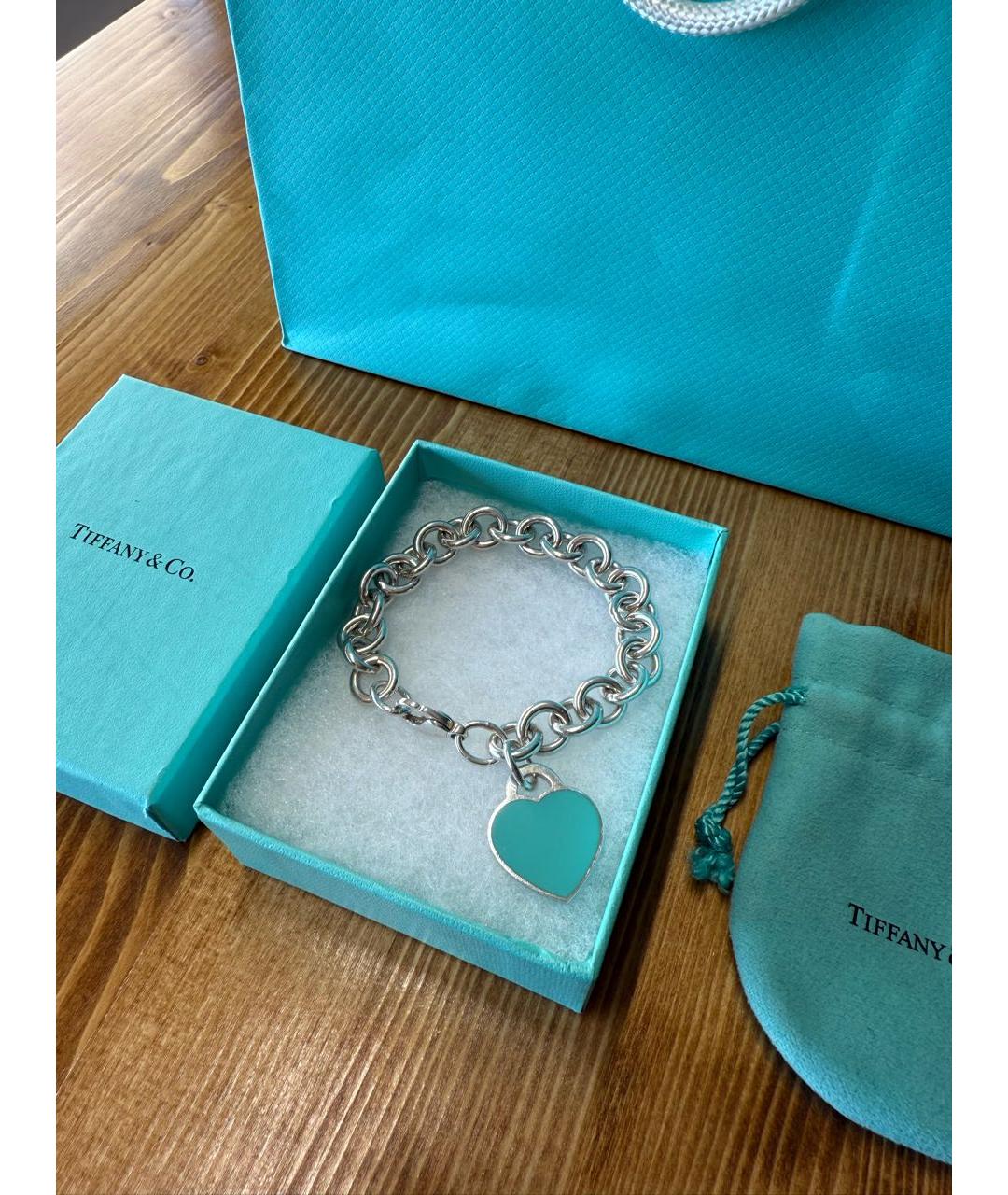 TIFFANY&CO Голубой серебряный браслет, фото 3