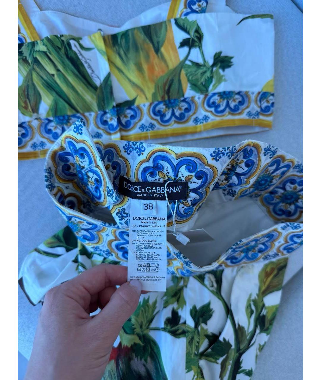 DOLCE&GABBANA Мульти хлопко-эластановый костюм с юбками, фото 3
