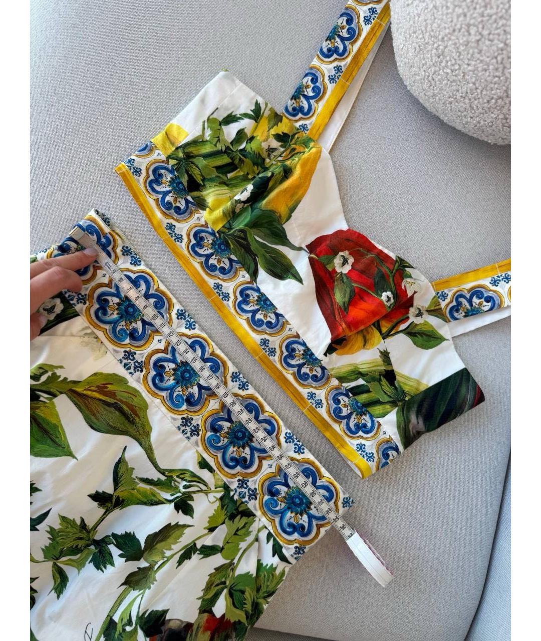 DOLCE&GABBANA Мульти хлопко-эластановый костюм с юбками, фото 5