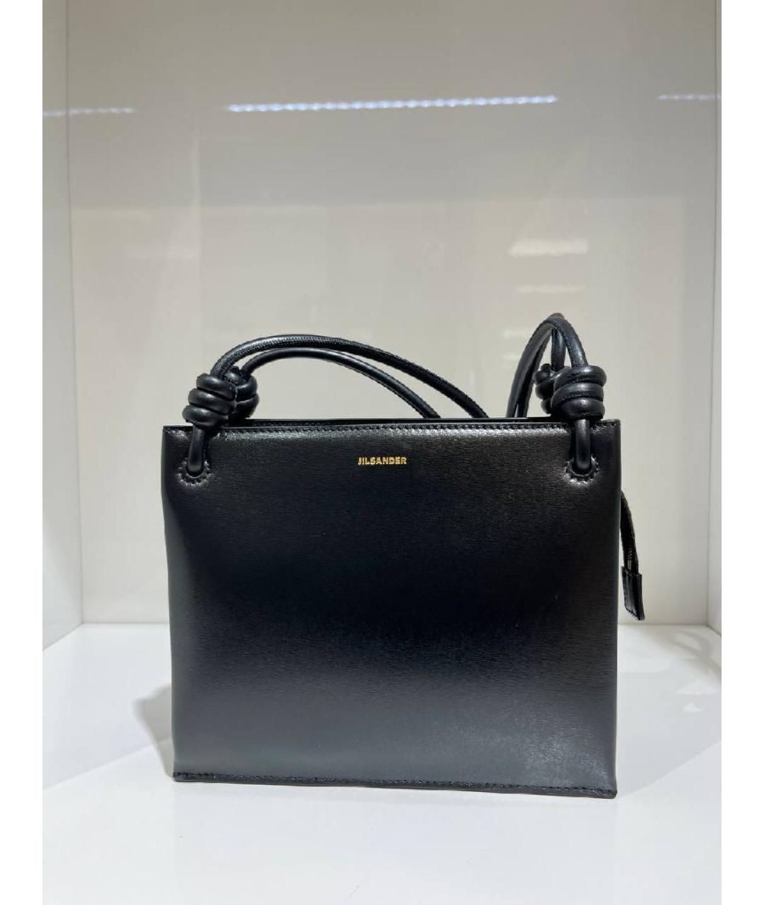 JIL SANDER Черная кожаная сумка через плечо, фото 3