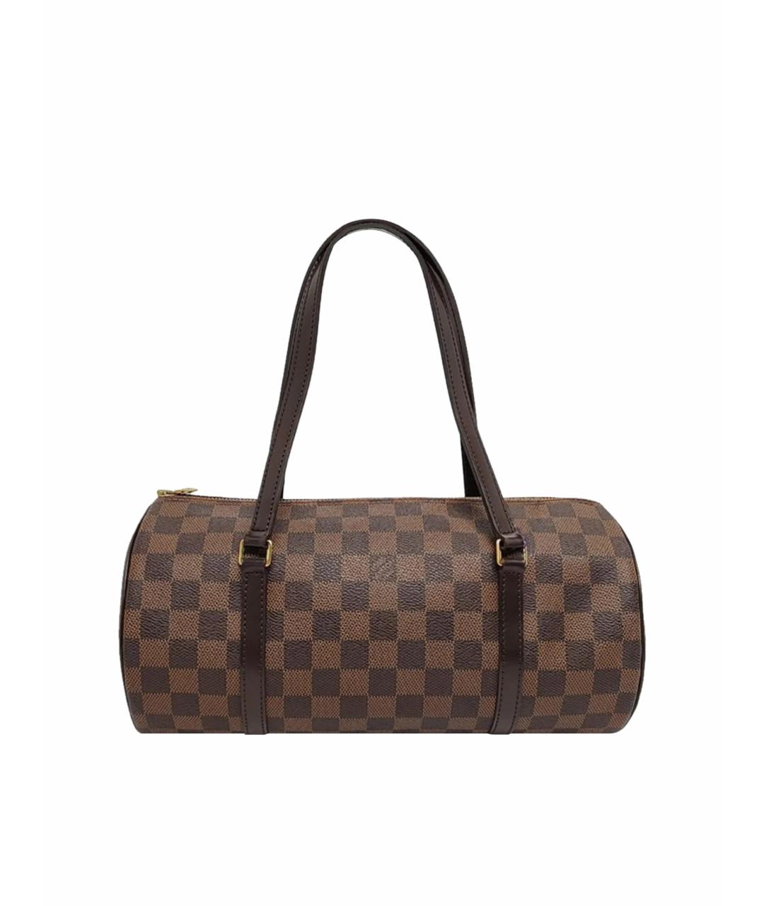 LOUIS VUITTON Коричневая кожаная сумка с короткими ручками, фото 9