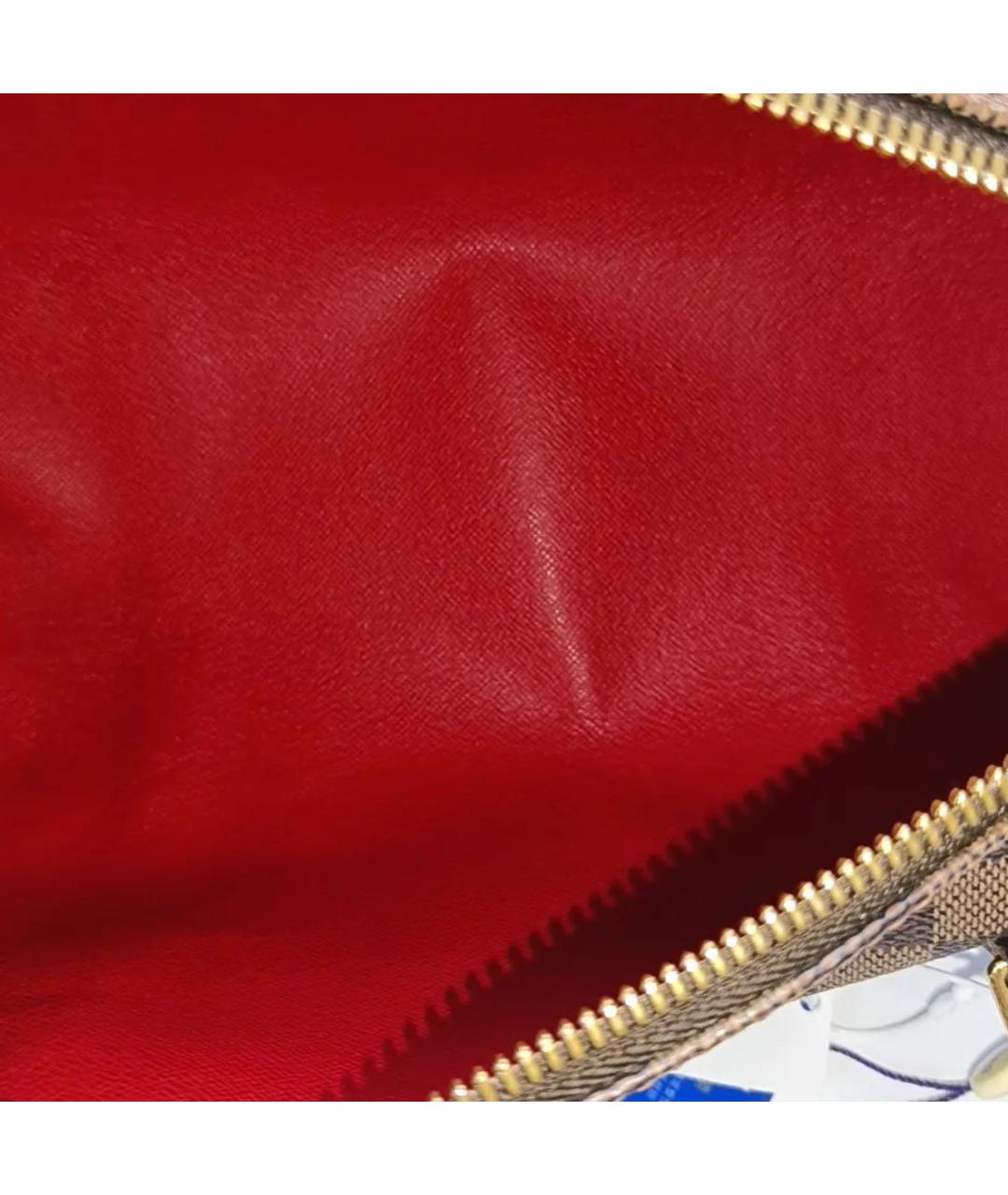 LOUIS VUITTON Коричневая кожаная сумка с короткими ручками, фото 6