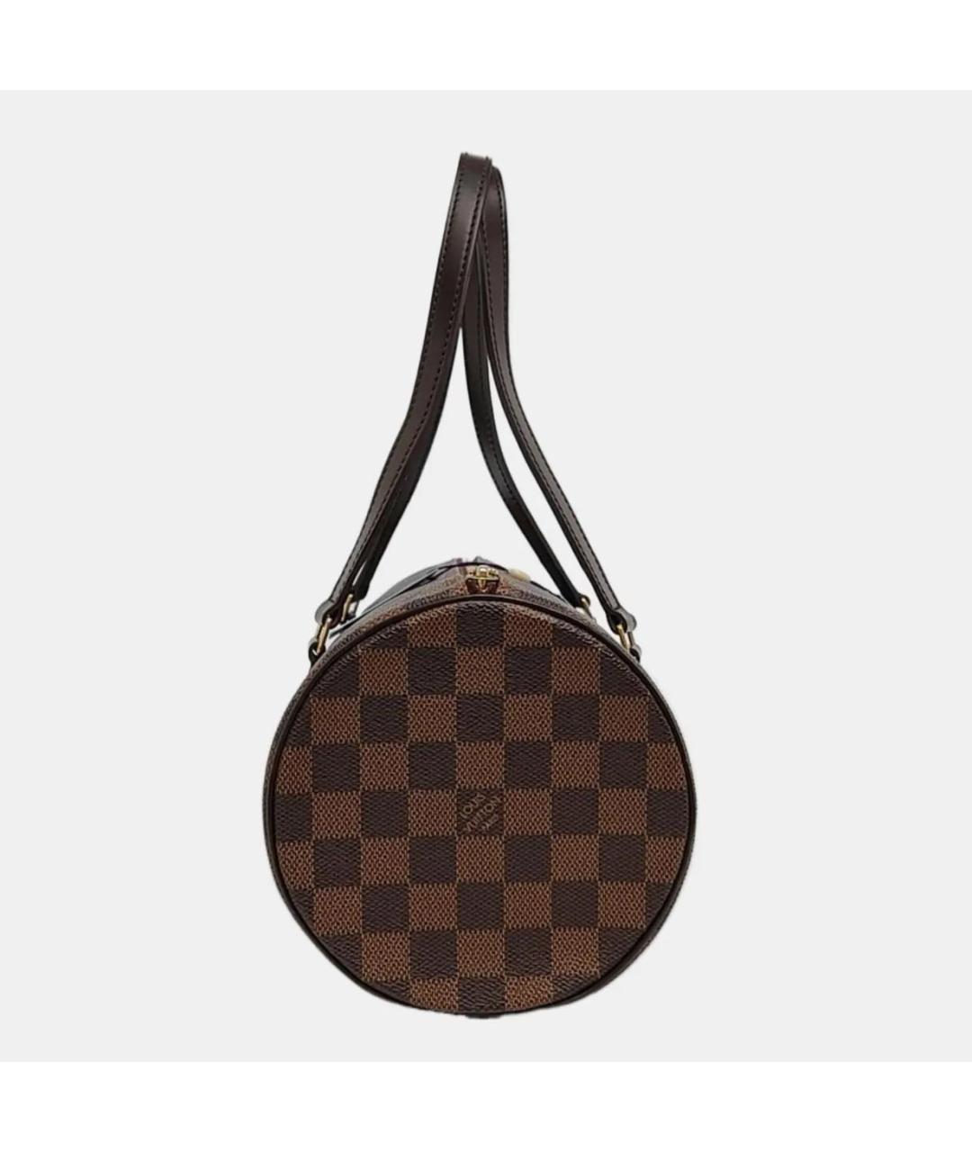 LOUIS VUITTON Коричневая кожаная сумка с короткими ручками, фото 3