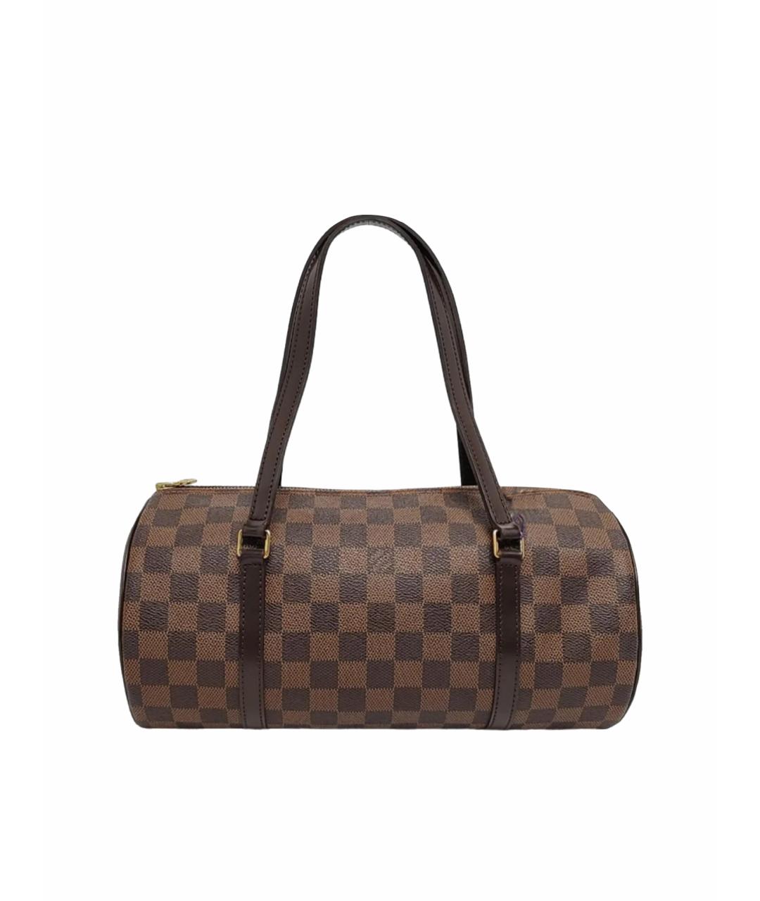 LOUIS VUITTON Коричневая кожаная сумка с короткими ручками, фото 1