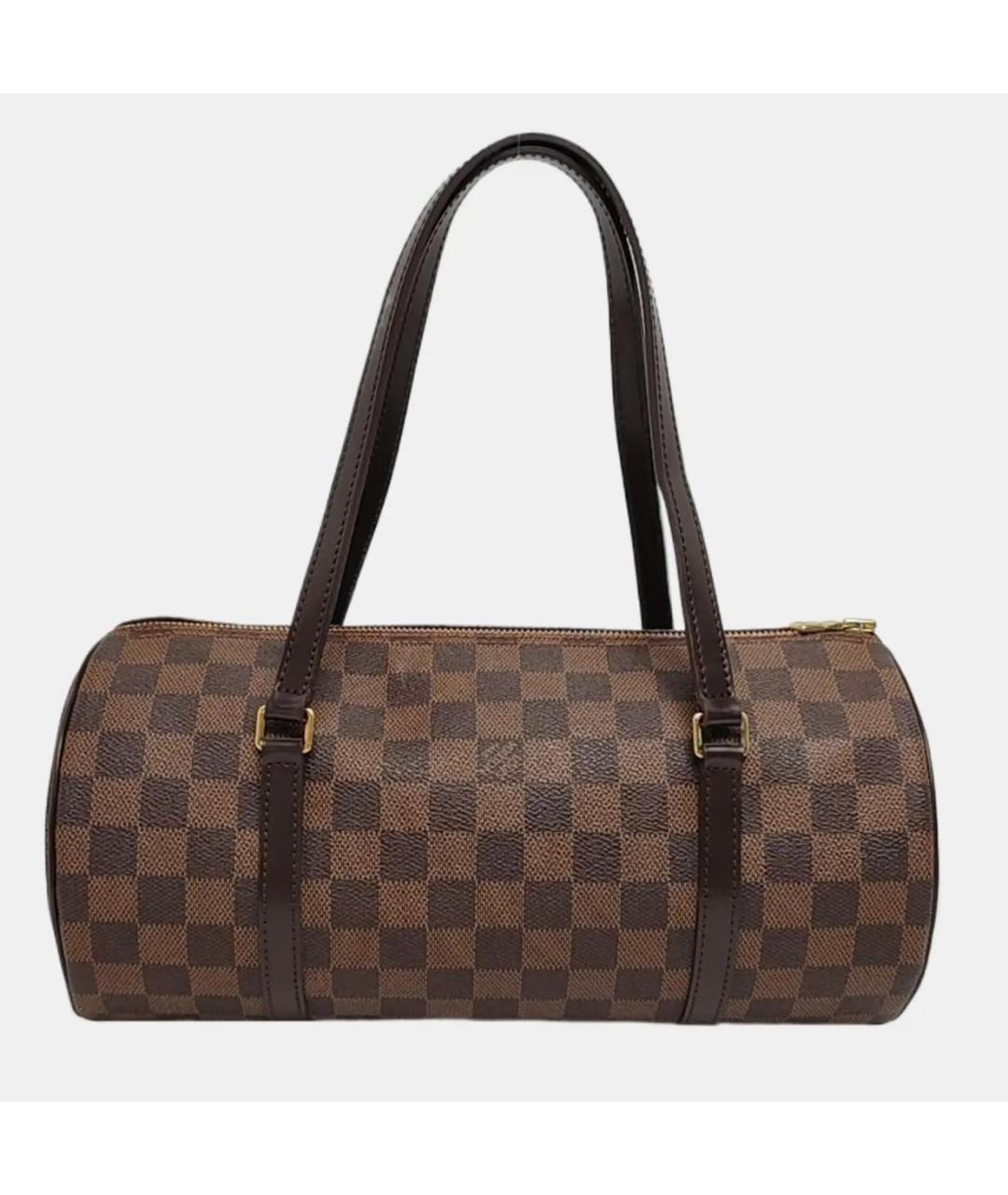 LOUIS VUITTON Коричневая кожаная сумка с короткими ручками, фото 4