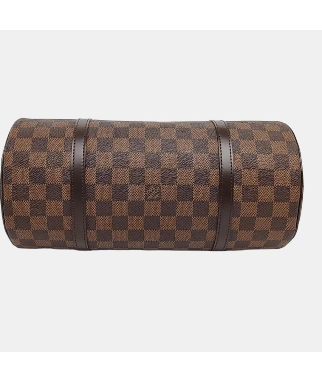 LOUIS VUITTON Коричневая кожаная сумка с короткими ручками, фото 5
