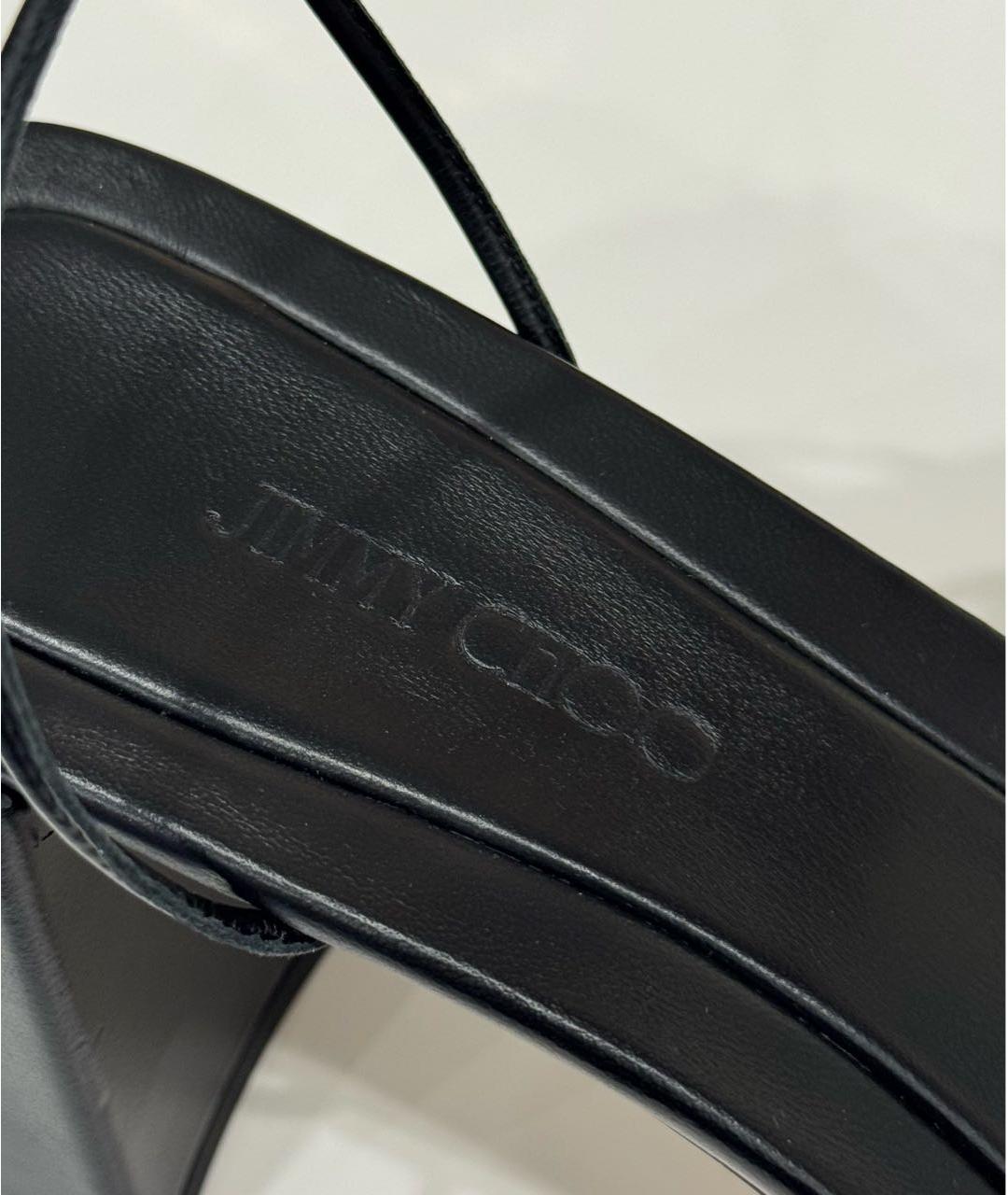JIMMY CHOO Черные кожаные босоножки, фото 5