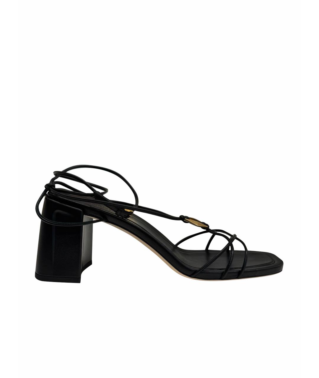JIMMY CHOO Черные кожаные босоножки, фото 1