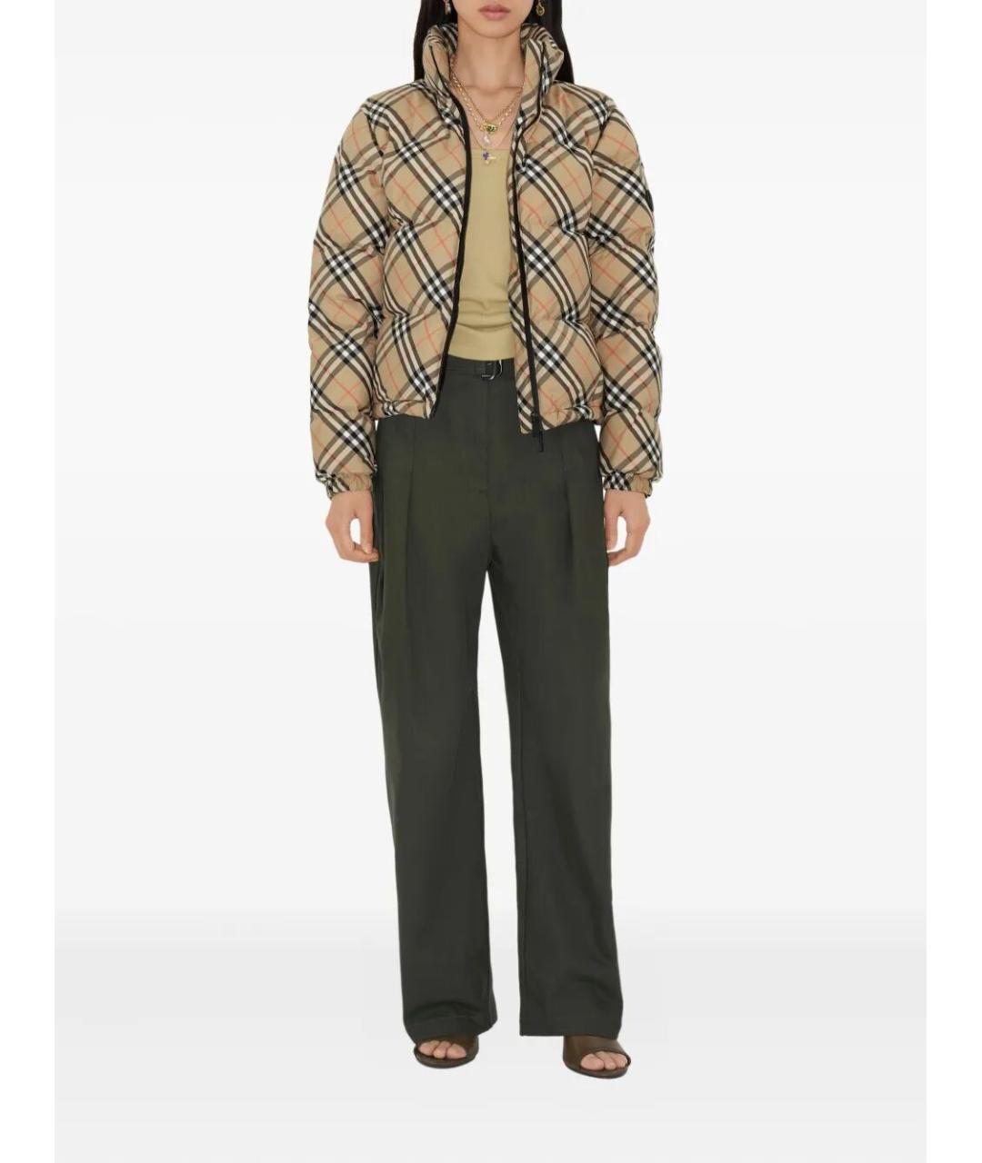 BURBERRY Бежевая полиэстеровая куртка, фото 3