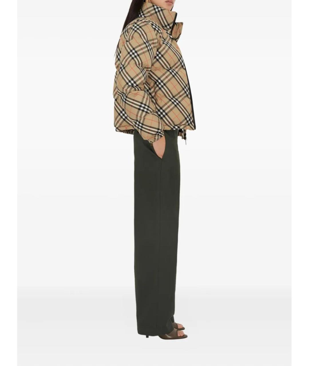 BURBERRY Бежевая полиэстеровая куртка, фото 4