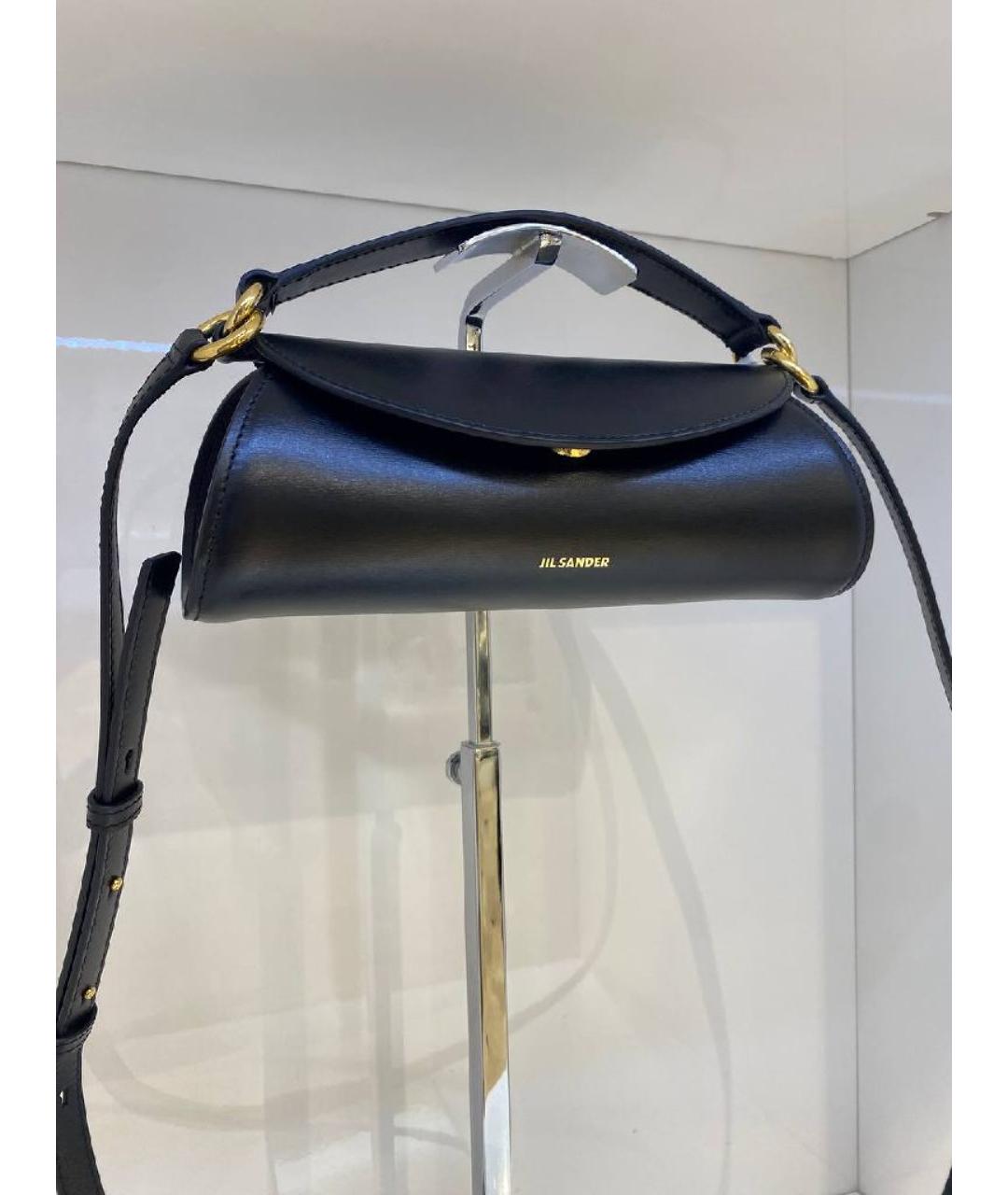 JIL SANDER Черная кожаная сумка с короткими ручками, фото 2