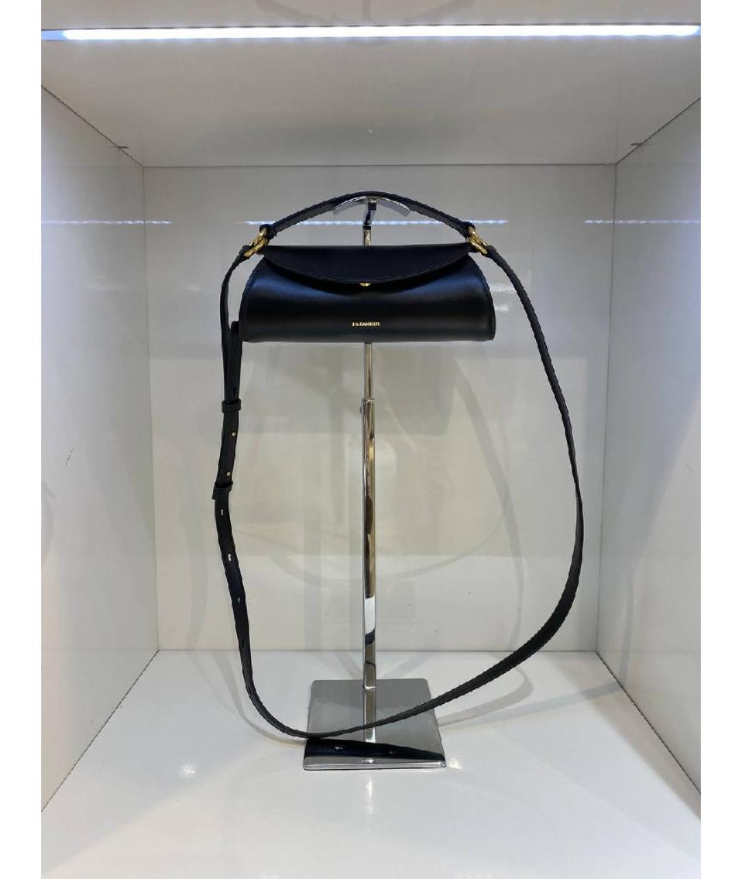 JIL SANDER Черная кожаная сумка с короткими ручками, фото 4