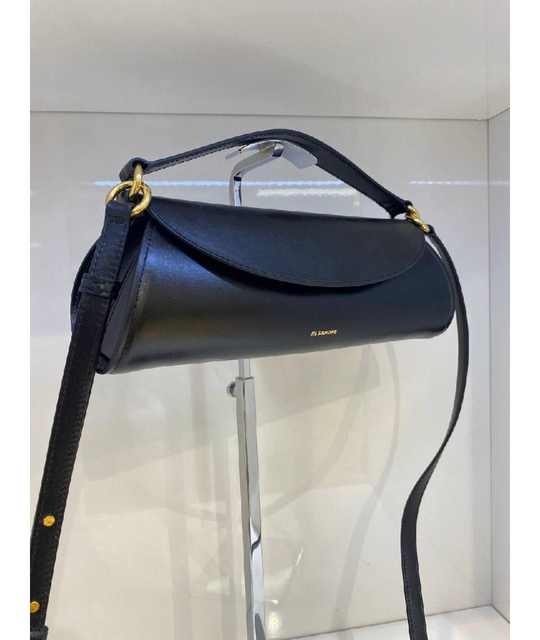 JIL SANDER Черная кожаная сумка с короткими ручками, фото 2