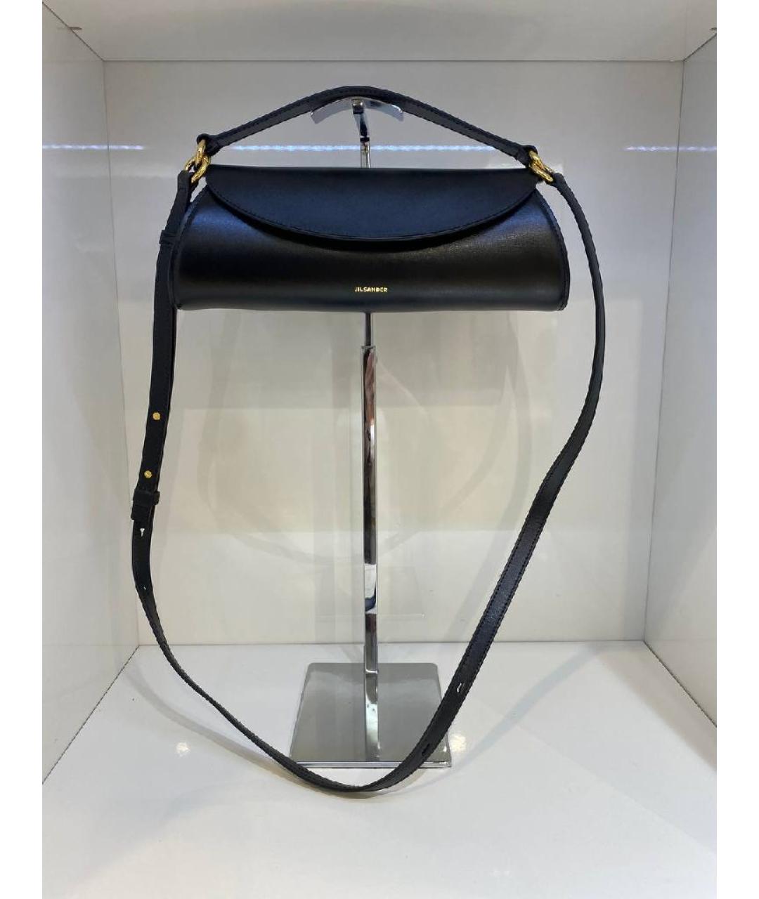 JIL SANDER Черная кожаная сумка с короткими ручками, фото 4