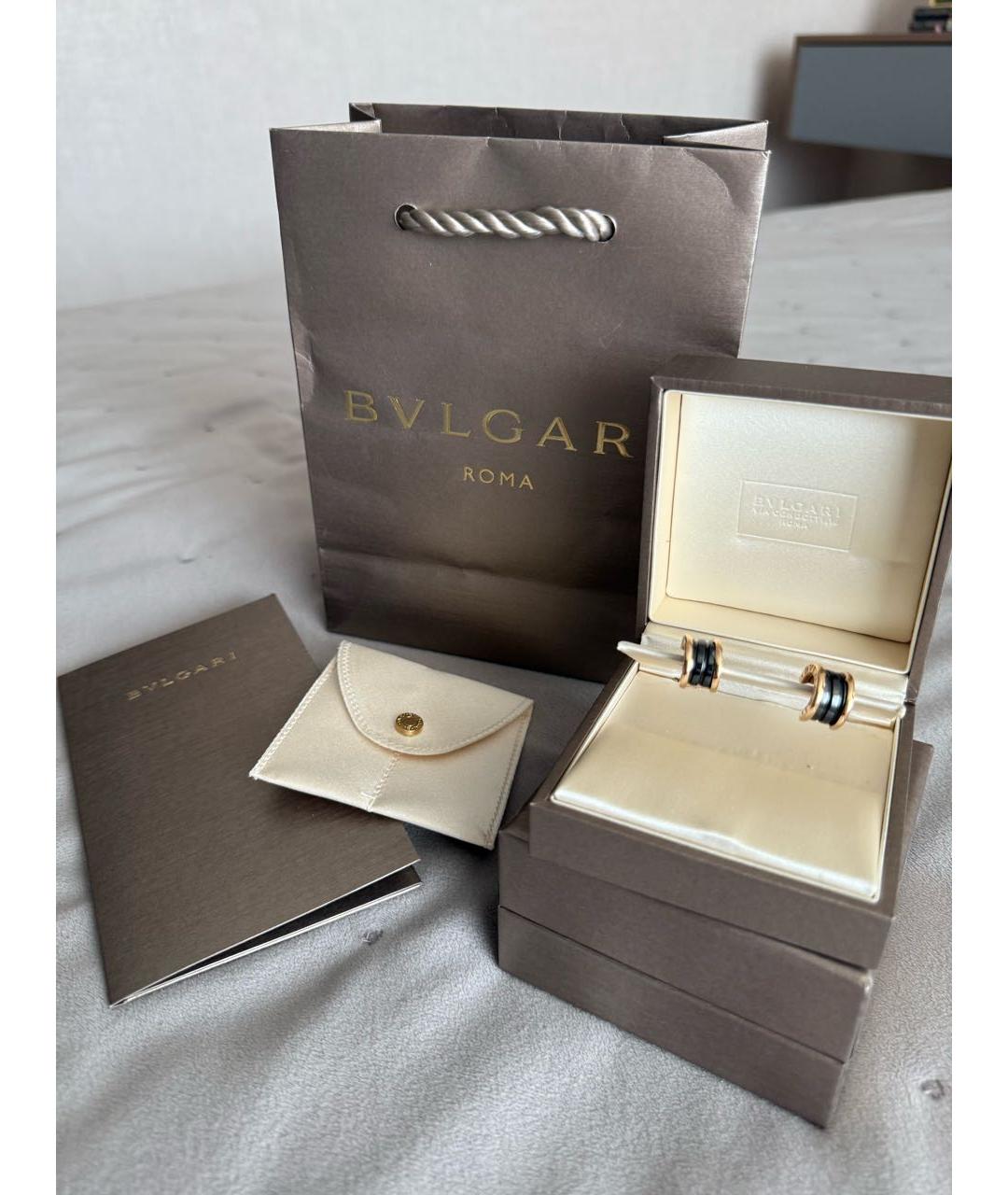 BVLGARI Черные серьги из розового золота, фото 5
