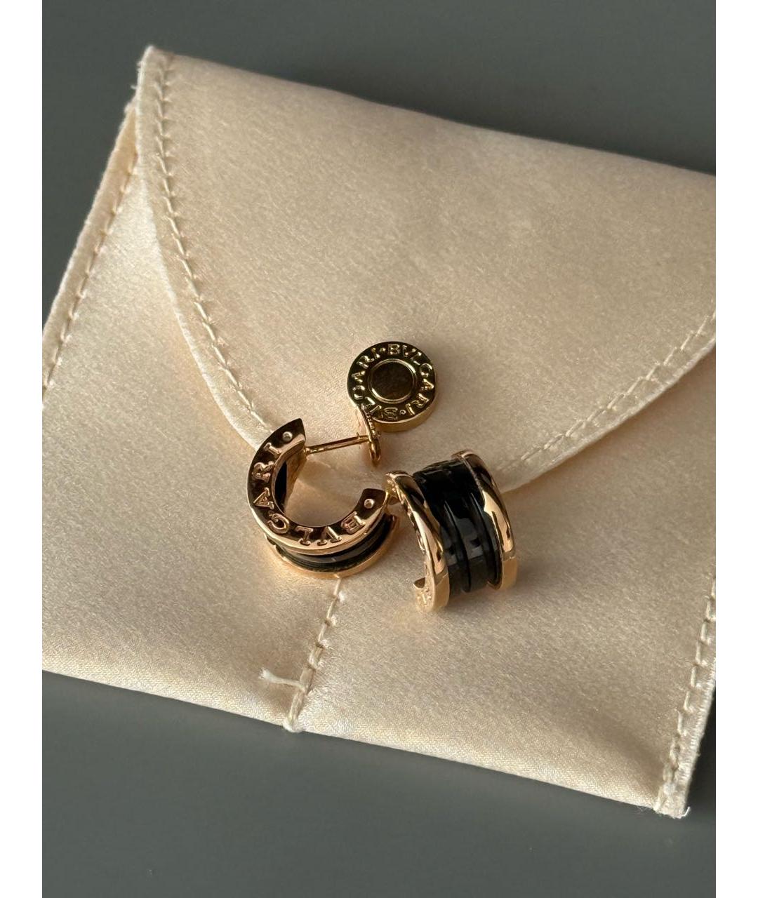BVLGARI Черные серьги из розового золота, фото 4