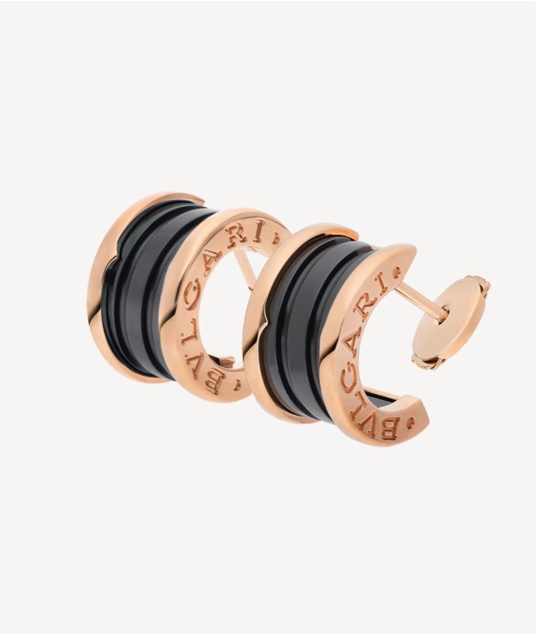 BVLGARI Черные серьги из розового золота, фото 6