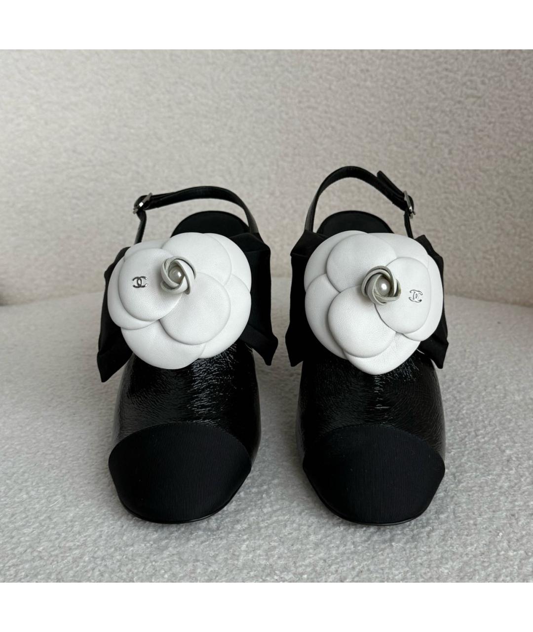 CHANEL Черные кожаные босоножки, фото 2