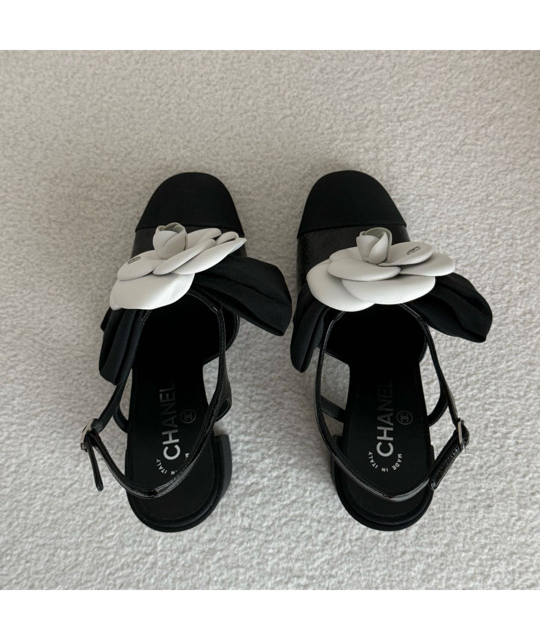 CHANEL Черные кожаные босоножки, фото 3