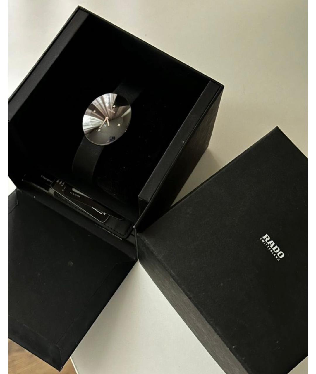 RADO Черные кожаные часы, фото 6