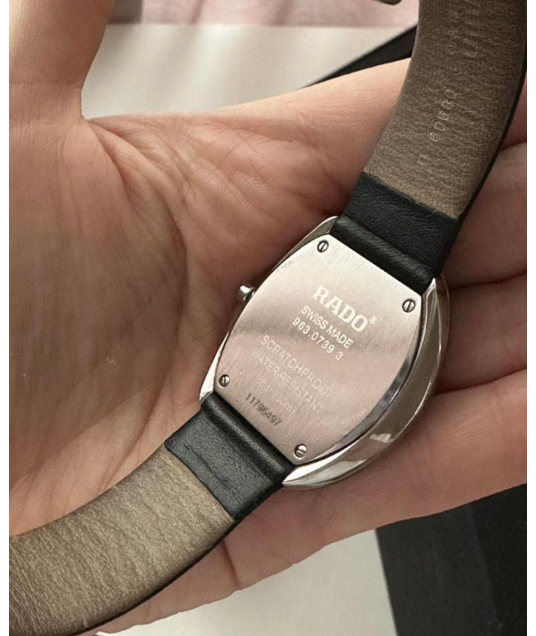 RADO Черные кожаные часы, фото 2