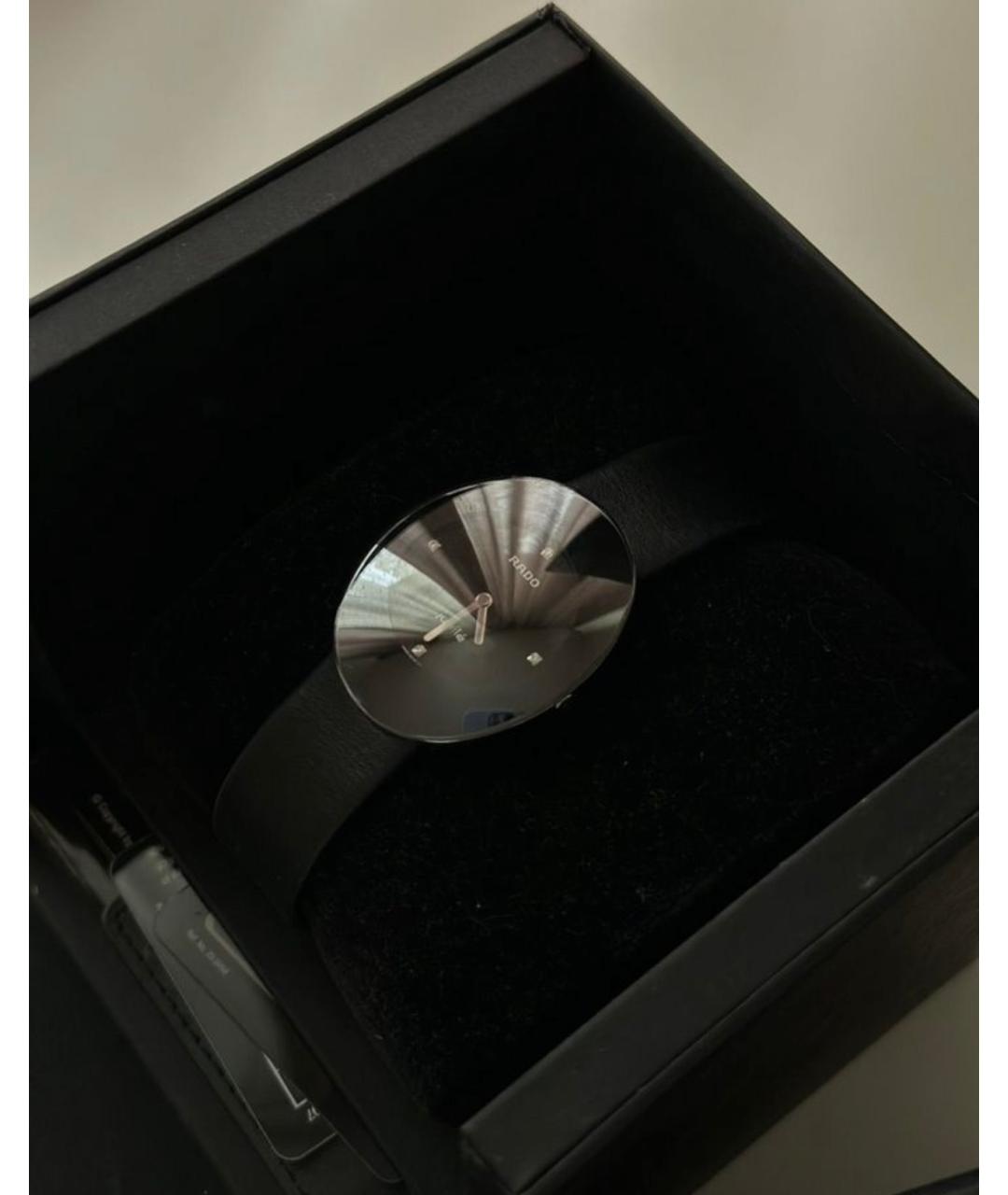 RADO Черные кожаные часы, фото 5