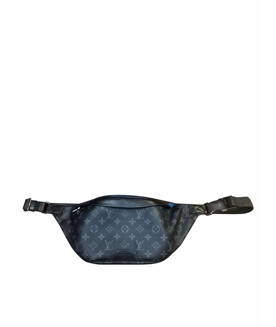 LOUIS VUITTON Черная кожаная барсетка, фото 1
