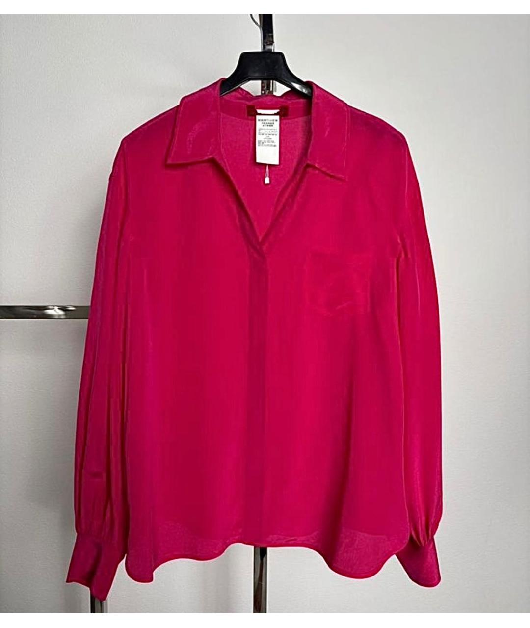 MAX MARA Розовая шелковая блузы, фото 7