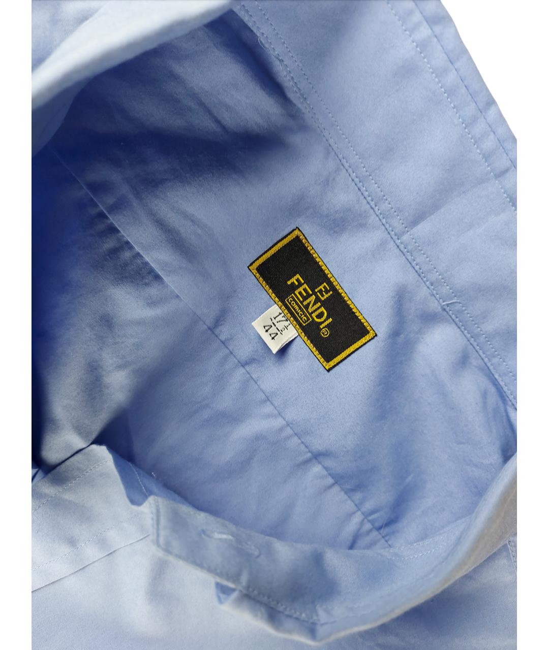 FENDI Голубая хлопковая классическая рубашка, фото 3
