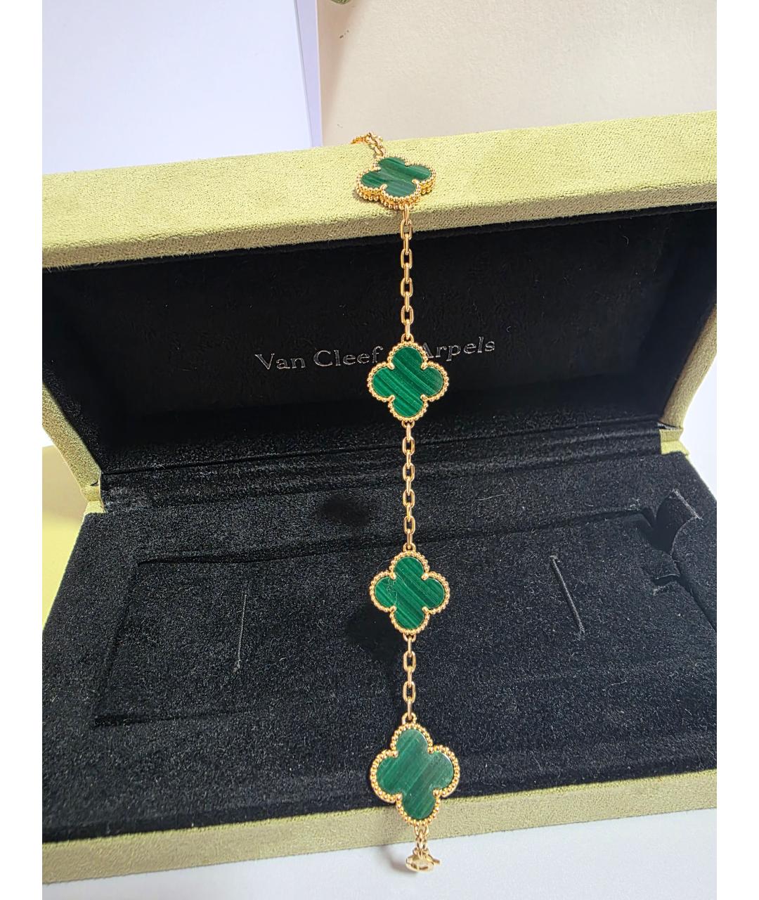 VAN CLEEF & ARPELS Зеленый браслет из желтого золота, фото 6