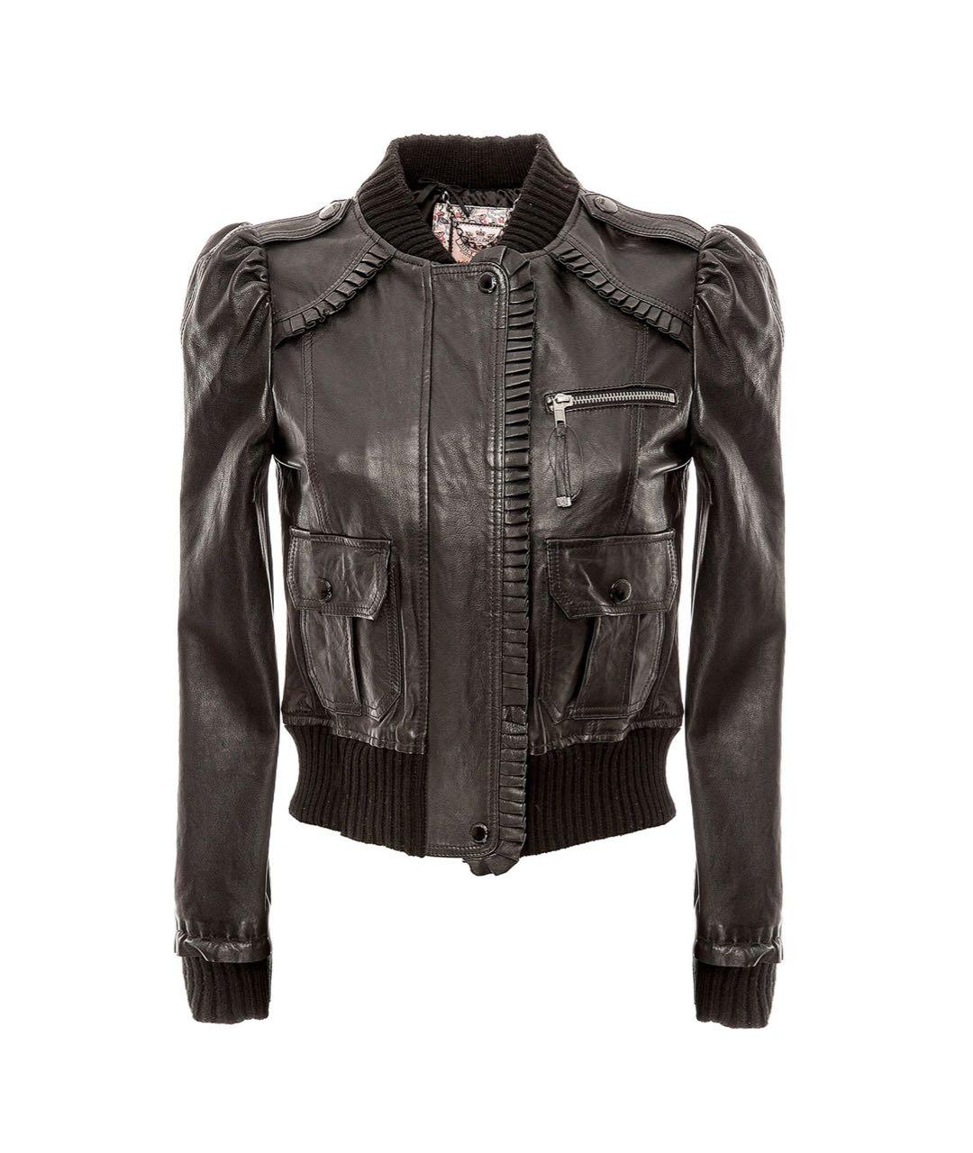 JUICY COUTURE Черная кожаная куртка, фото 1