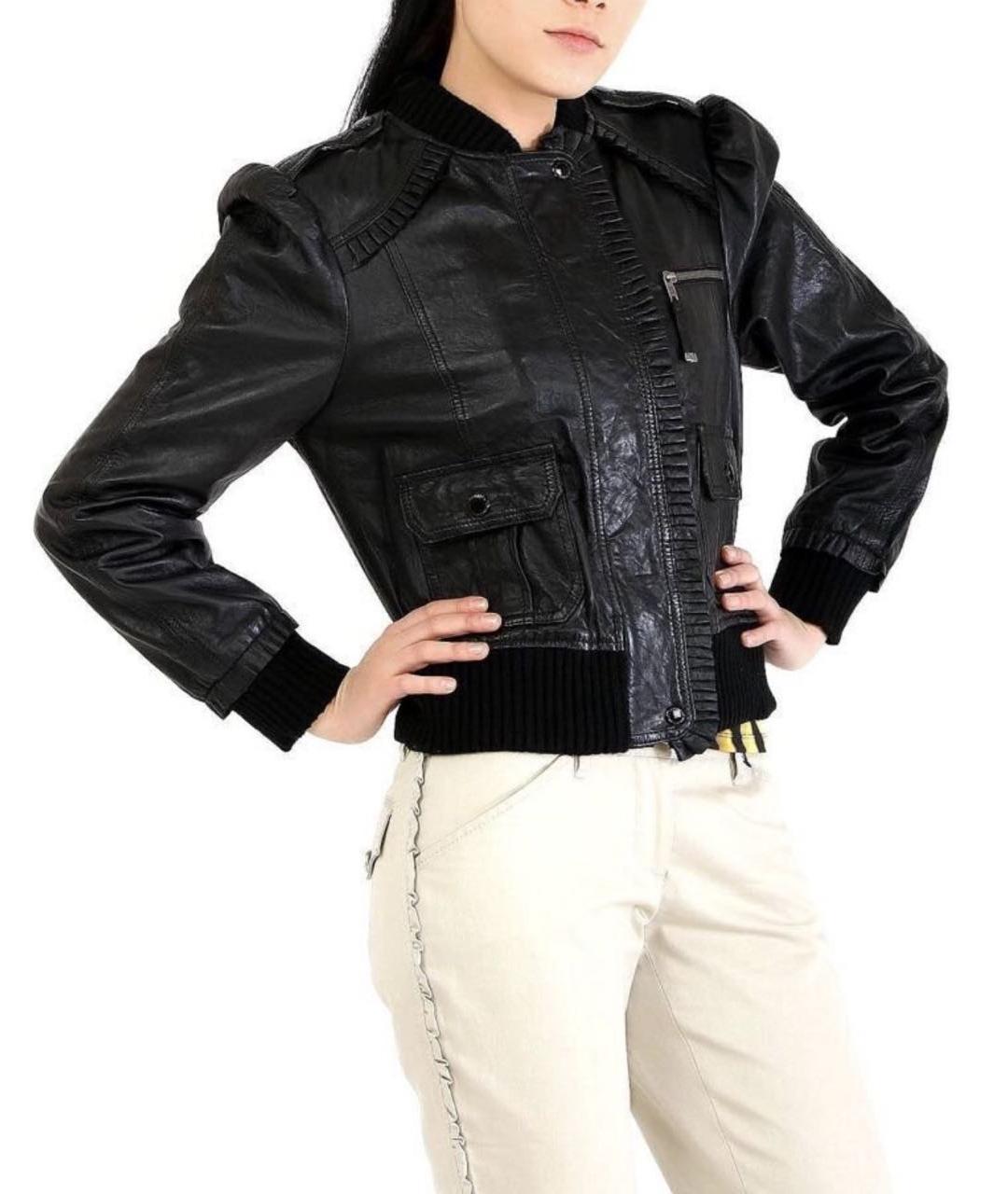 JUICY COUTURE Черная кожаная куртка, фото 7