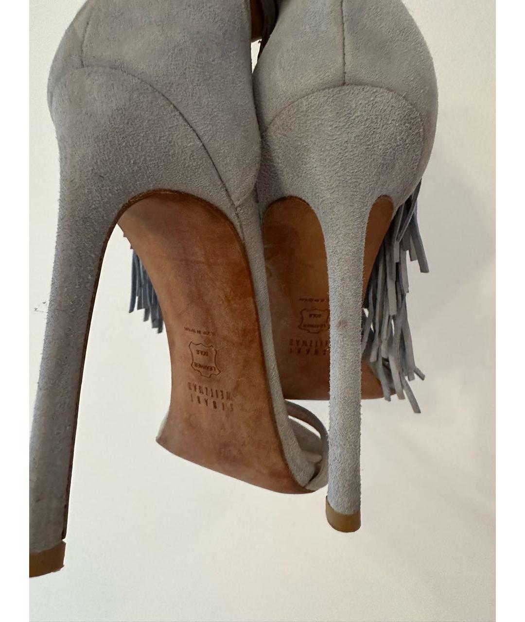STUART WEITZMAN Голубые замшевые босоножки, фото 8