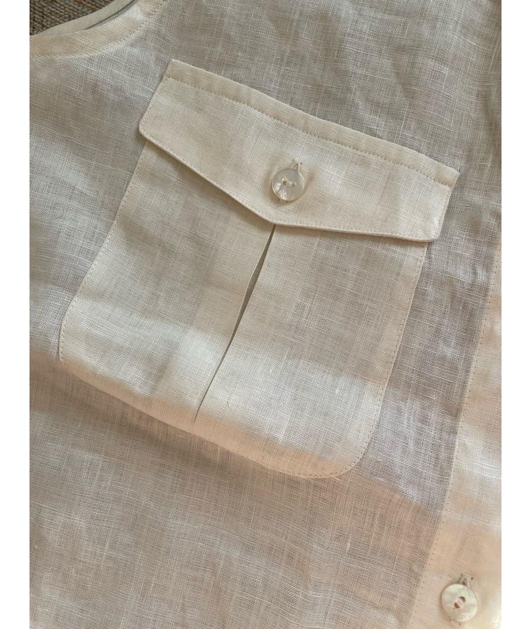 MAX MARA Бежевая льняная блузы, фото 5