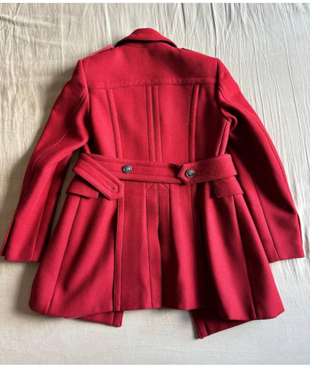 BURBERRY Бордовое шерстяное пальто, фото 5