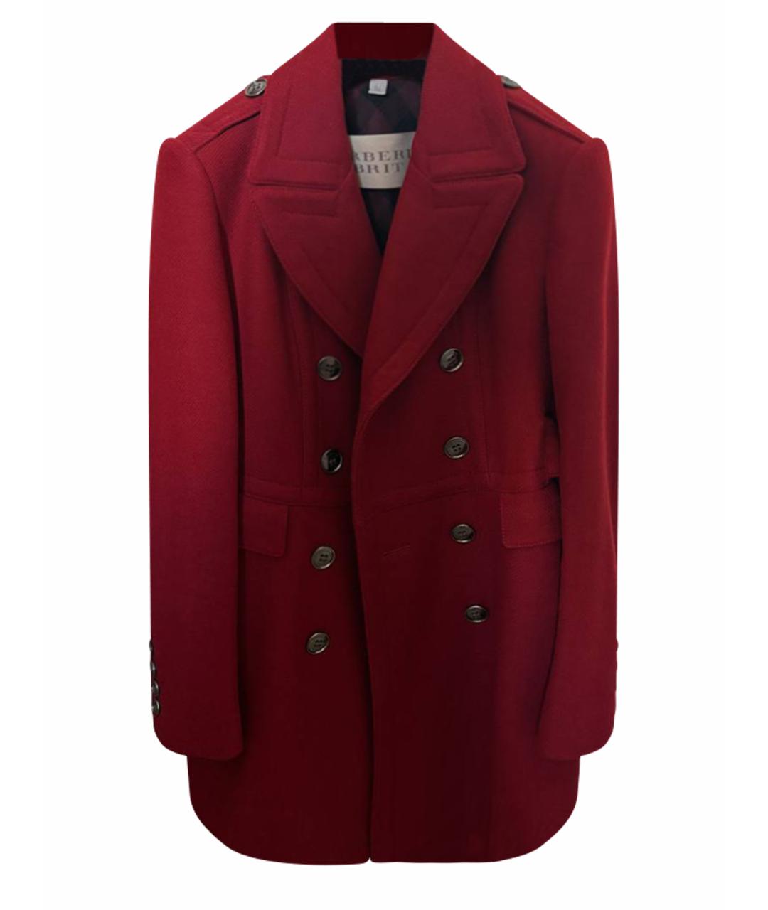 BURBERRY Бордовое шерстяное пальто, фото 1