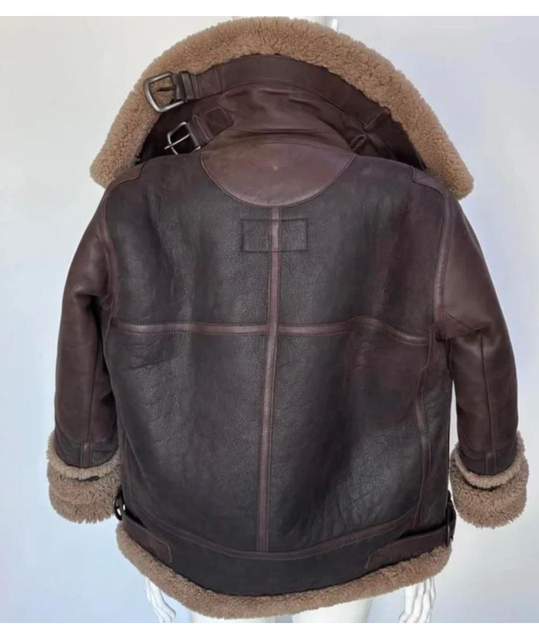 BALENCIAGA Коричневая кожаная дубленка, фото 2