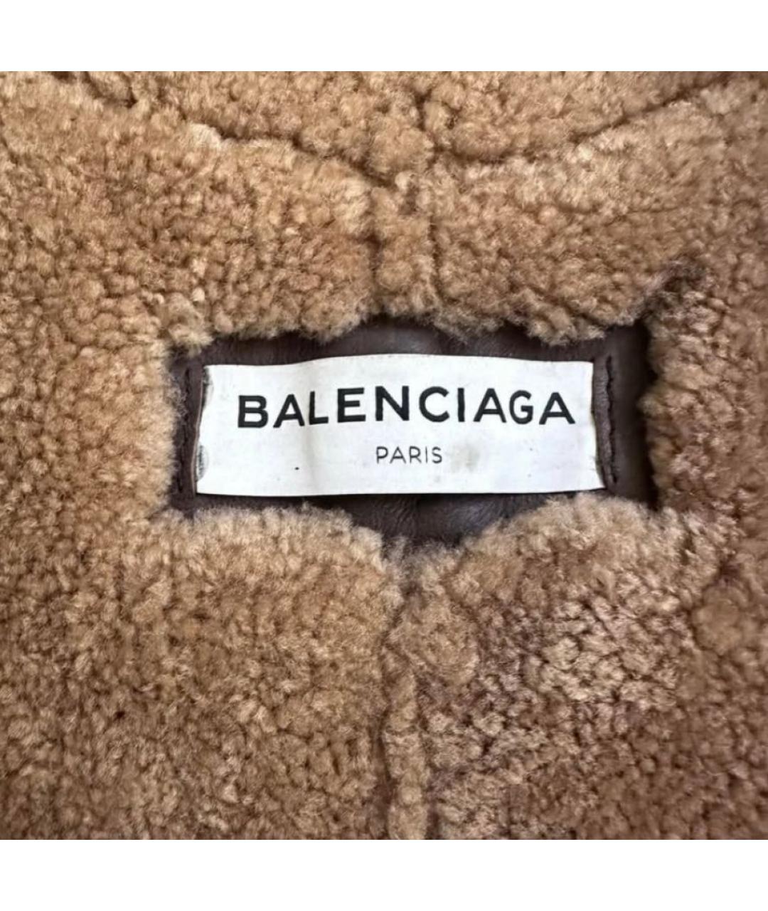BALENCIAGA Коричневая кожаная дубленка, фото 7