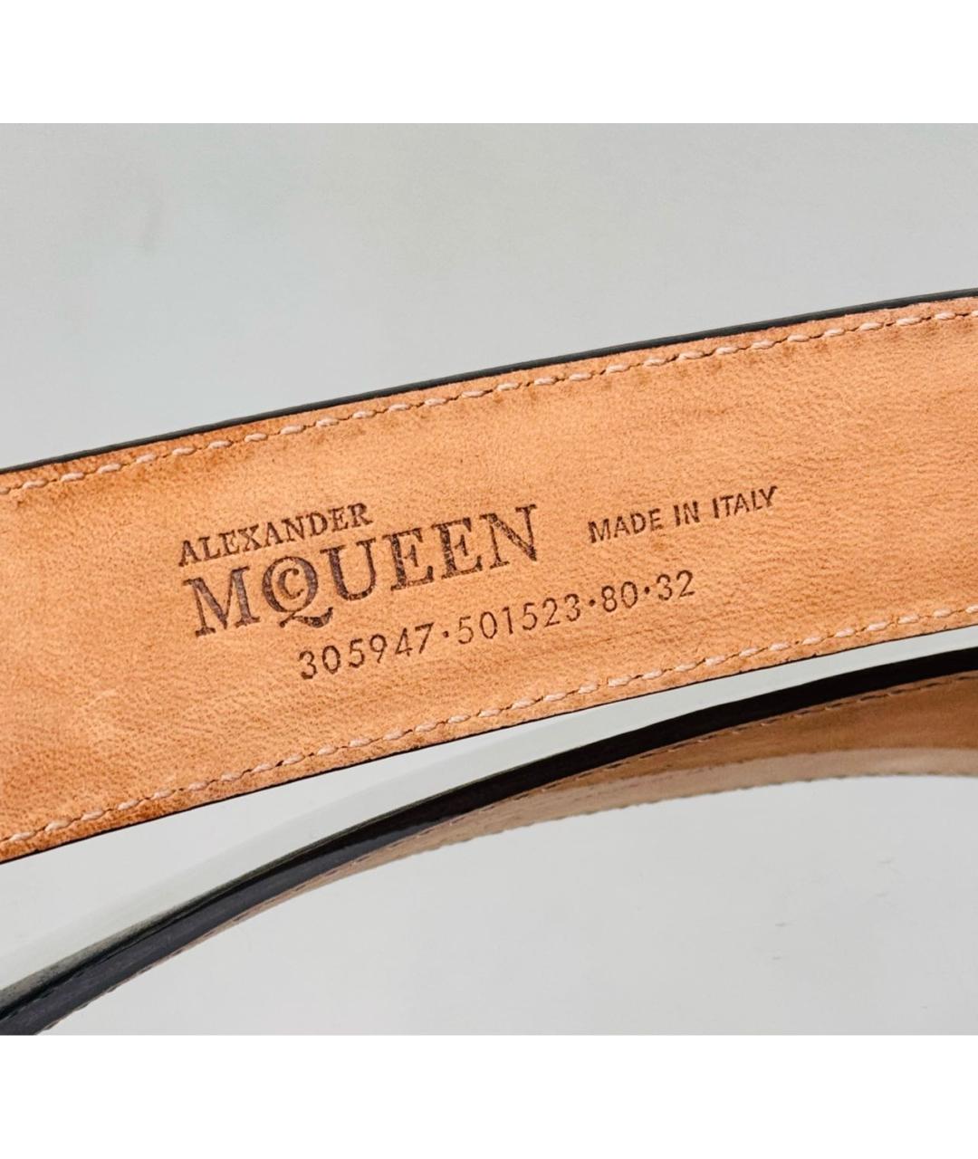 ALEXANDER MCQUEEN Черный кожаный ремень, фото 5