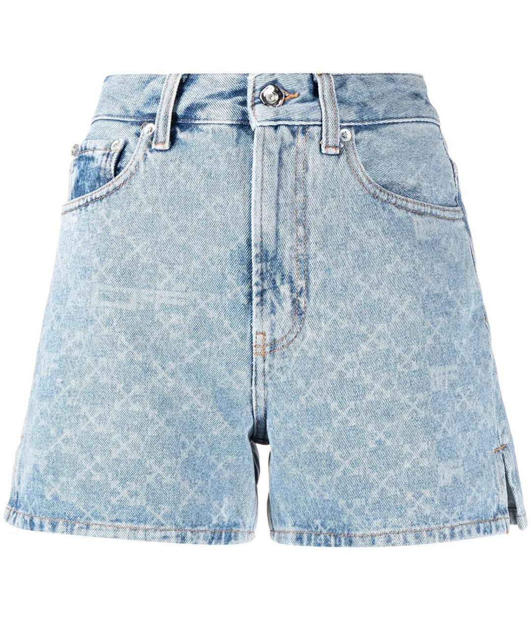 OFF-WHITE Голубые хлопковые шорты, фото 1