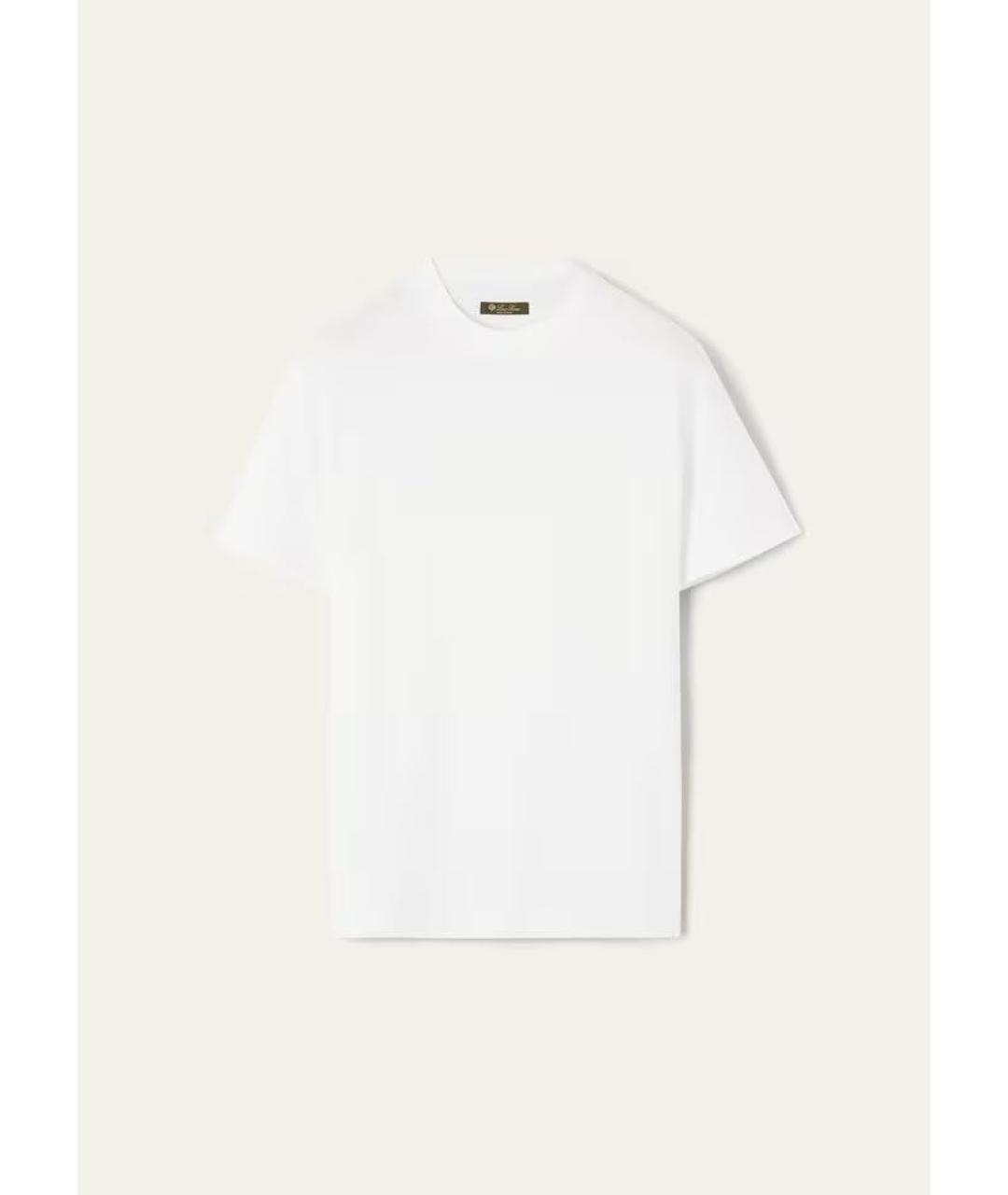 LORO PIANA Белая хлопковая футболка, фото 9