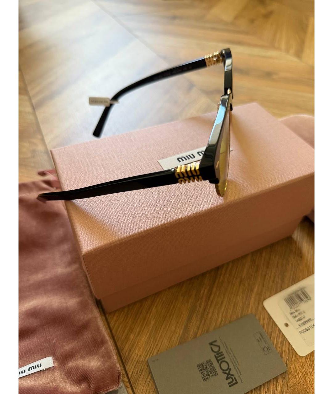 MIU MIU Черные металлические солнцезащитные очки, фото 4