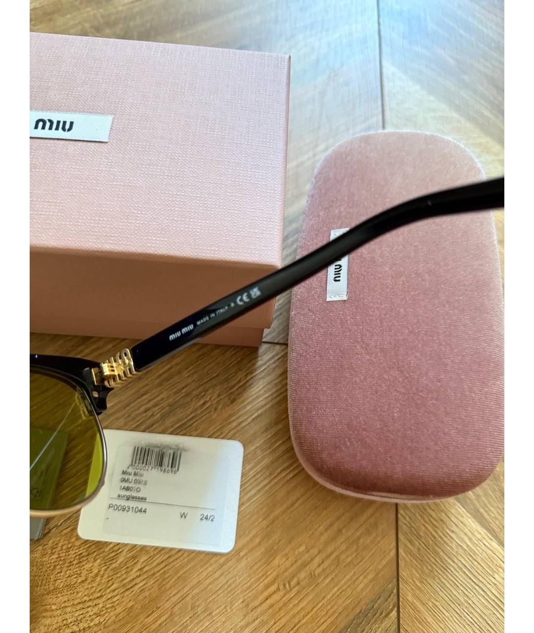 MIU MIU Черные металлические солнцезащитные очки, фото 6