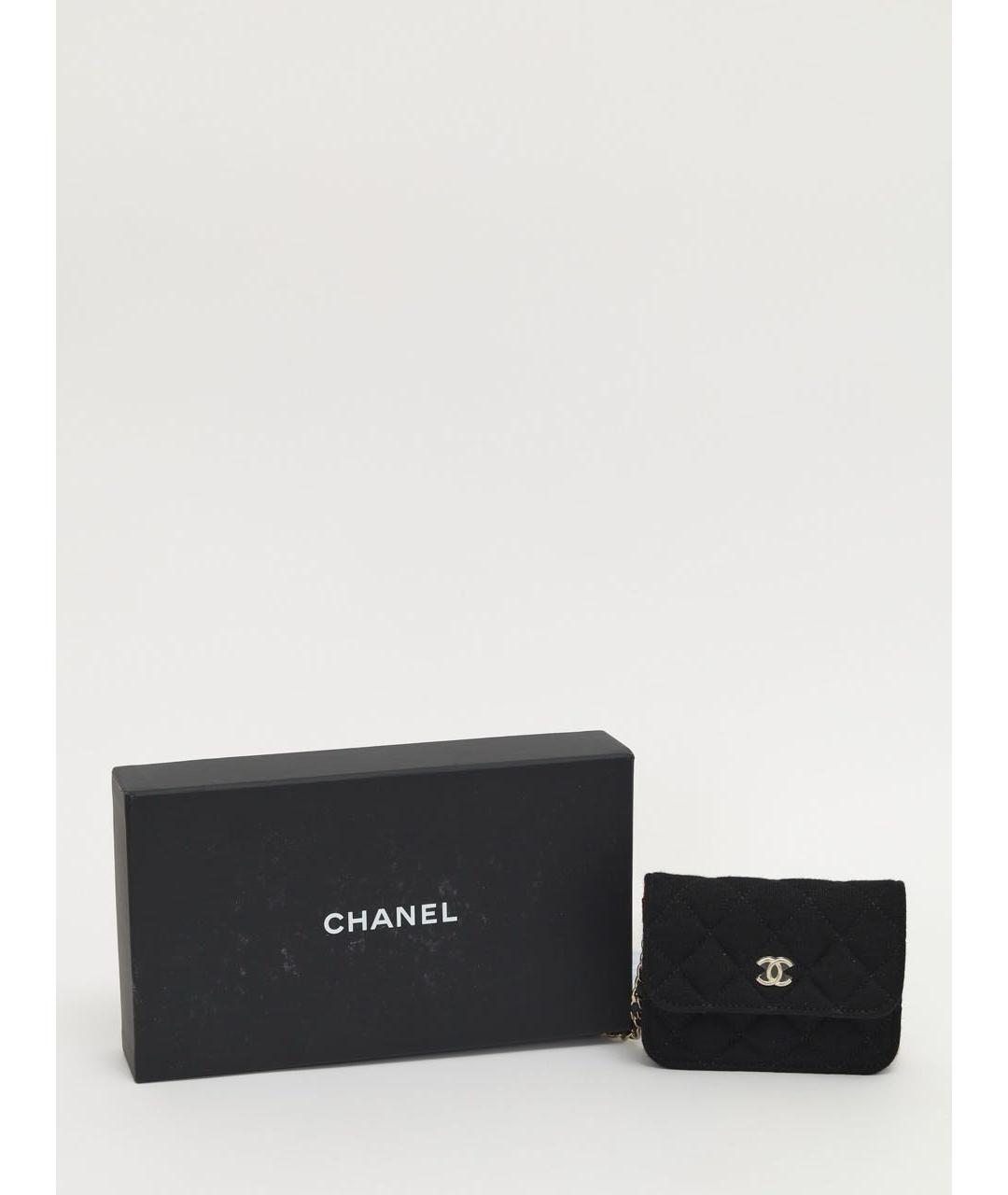 CHANEL Черная тканевая сумка через плечо, фото 4