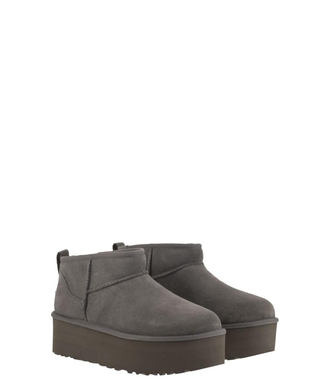 UGG AUSTRALIA Серые кожаные ботинки, фото 4