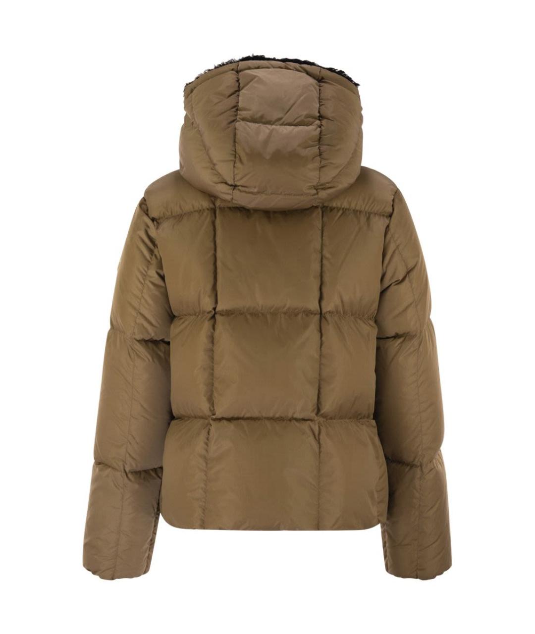 MONCLER Бежевый полиамидовый пуховик, фото 2