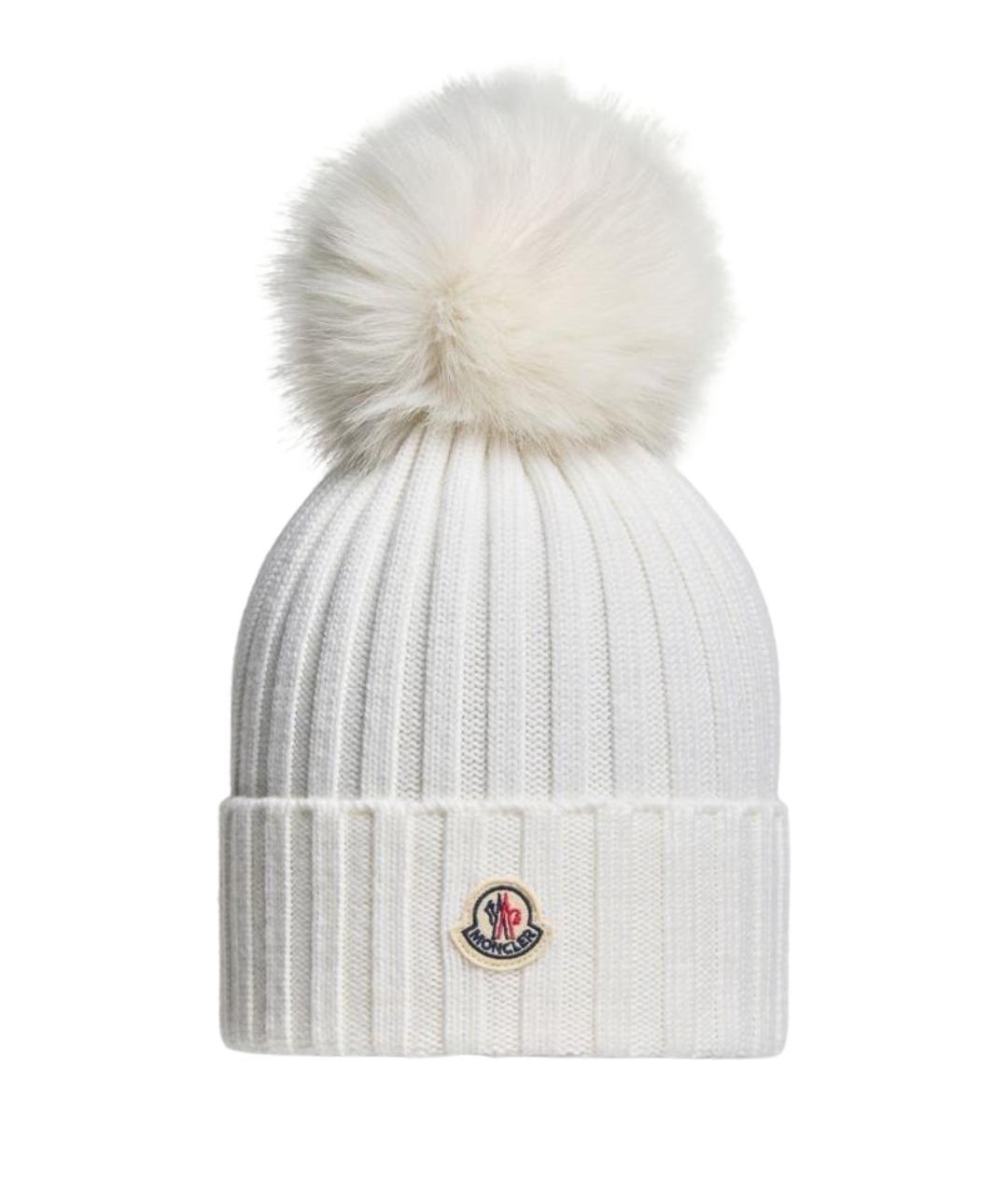 MONCLER Белая шерстяная кепка, фото 1