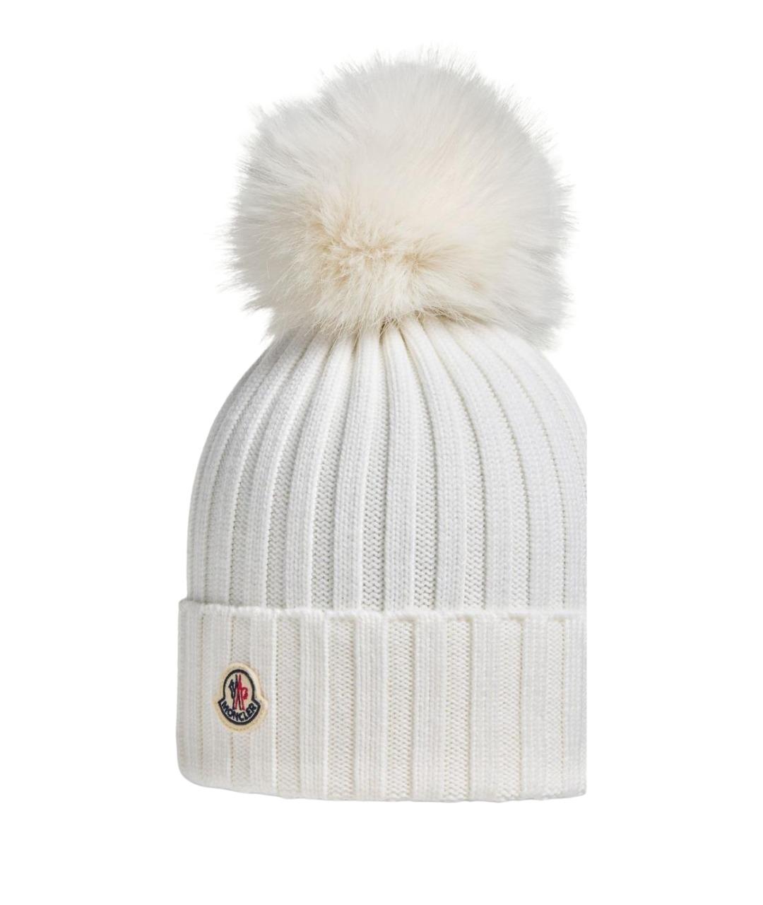 MONCLER Белая шерстяная кепка, фото 2