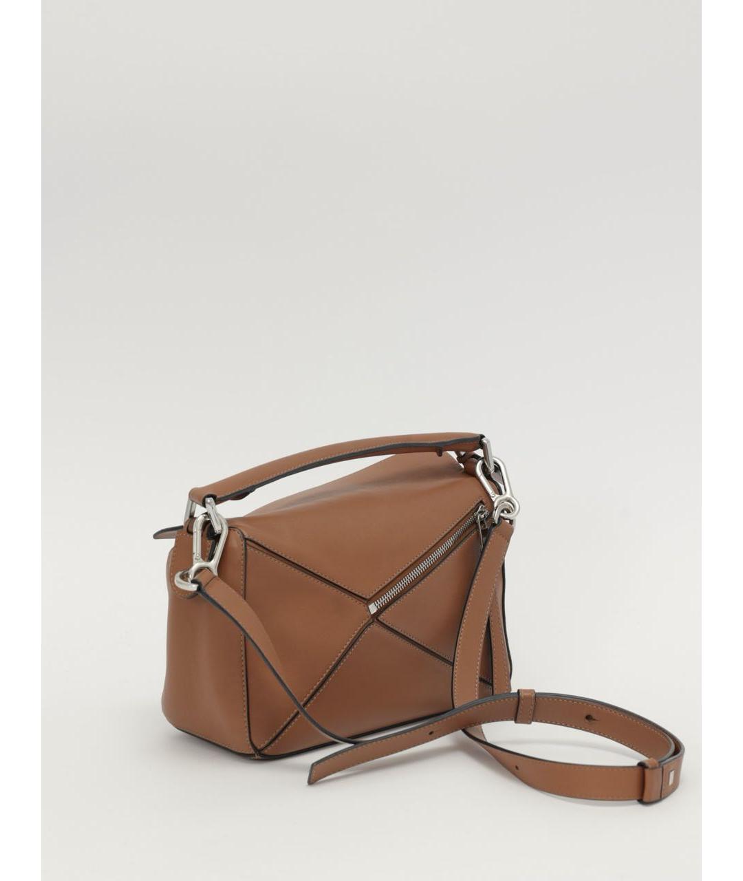 LOEWE Коричневая кожаная сумка через плечо, фото 3
